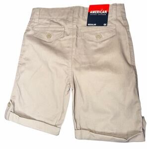 American School‎ Uniform Khaki Shorts Boys 6X Regular Cotton Blend NWT